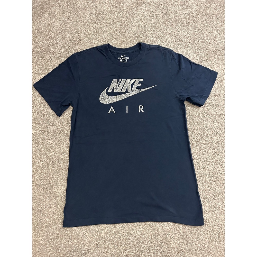 VTG Nike Air T-Shirt Mens Small Navy Blue Excellent Distressed Logo Graphic Tee